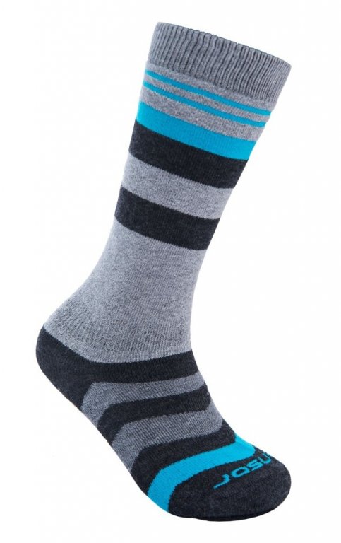 ponožky SENSOR SLOPE MERINO šedá/černá/tyrkys