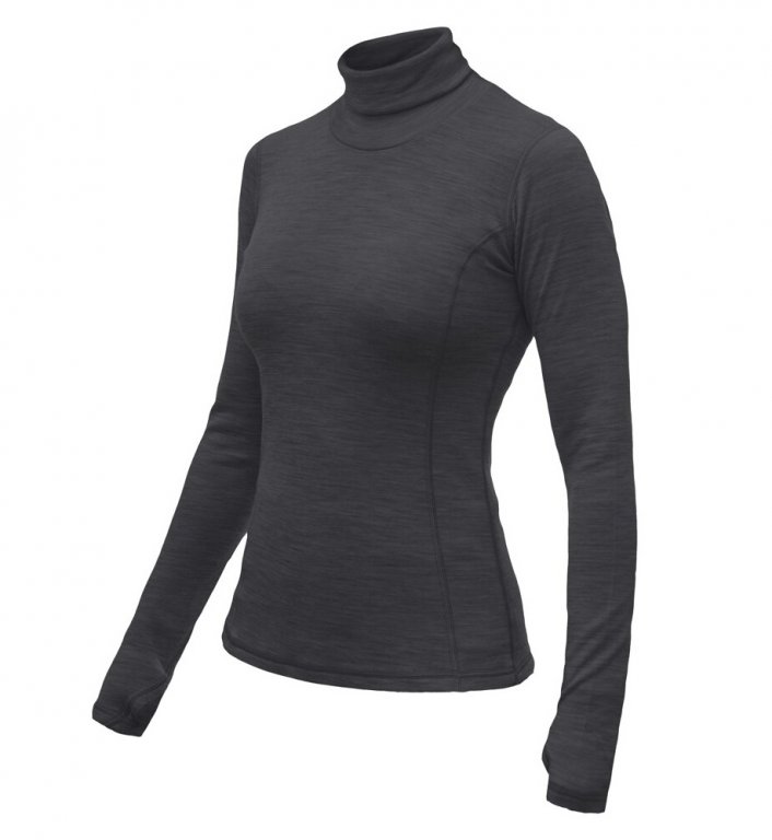 triko dlouhé dámské SENSOR MERINO BOLD rolák antracitové