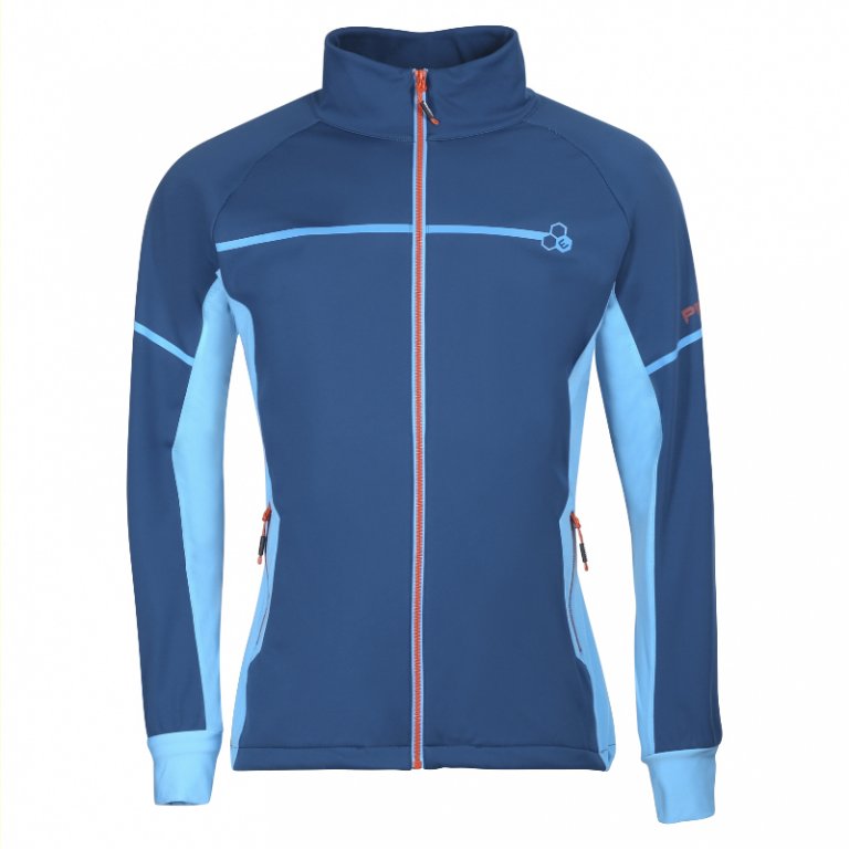 bunda pánská Progress SNOWBULL JKT softshell petrol/sv. modrá