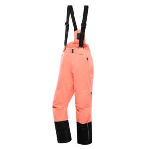 kalhoty dětské dlouhé ALPINE PRO FELERO lyžařské s membránou PTX oranžová