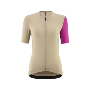 MAVIC DÁMSKÝ DRES S KRÁTKÝM RUKÁVEM ESSENTIAL WHITE PEPPER/FUCHSIA (T000588) S